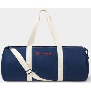 Champion Canvas Duffle Bag 24" Navy Blue Cream Straps Travel Gym Tote